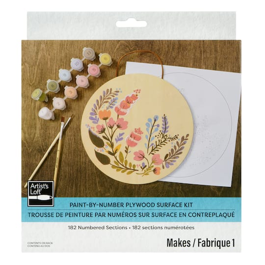 Folk Art Paint-by-Number Plywood Surface Kit by Artist's Loft®